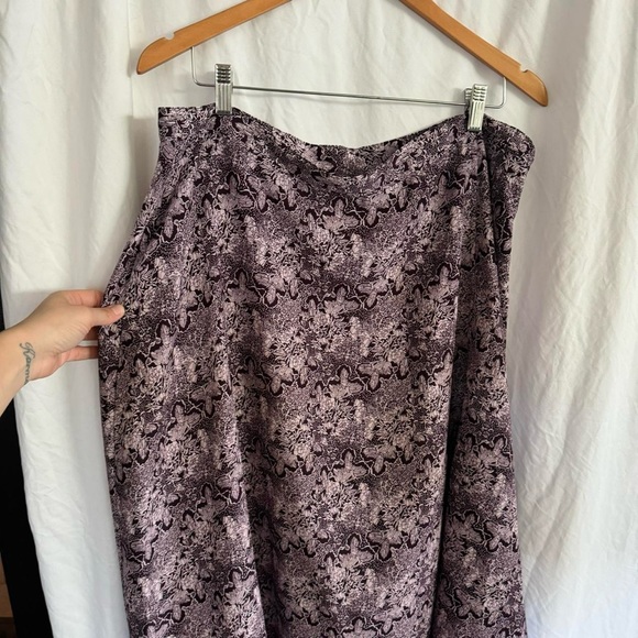 Vntg Sag Harbour women’s retro abstract print purple midi skirt - plus size - Picture 3 of 8